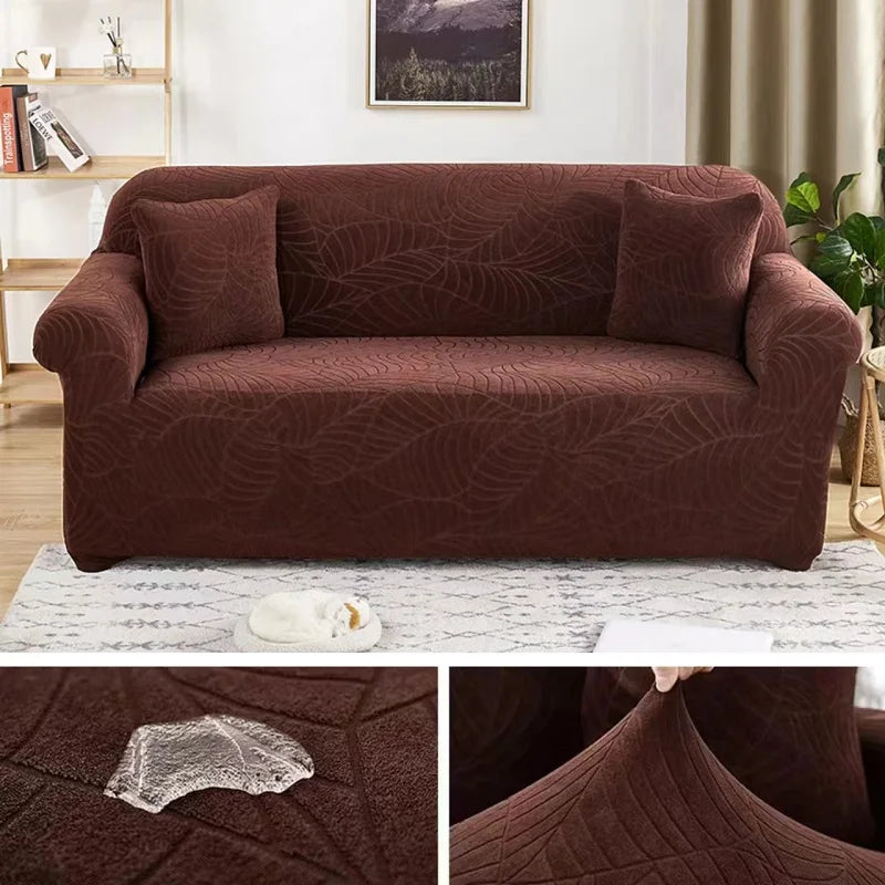 Waterproof Elastic Sofa Cover for Living Room 1/2/3/4 Seater Thick Polar Fleece L-Shaped Corner Sofa Cover Armchair Protector